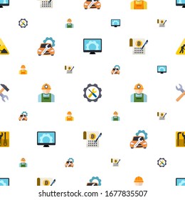 el patrón de iconos de mantenimiento es transparente. Incluidos los iconos editables planos de reparación de ordenadores, servicio de reparación, constructor, servicio de reparación de Camiones, trabajador, contrato inteligente. iconos de mantenimiento para web y móvil.