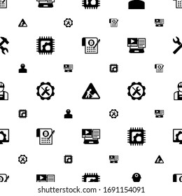 el patrón de iconos de mantenimiento es transparente. Incluye los iconos de servicio Smart Contract, construcciones, trabajadores, reparación de electrónica, reparación de servicio de reparación. iconos de mantenimiento para web y móvil.