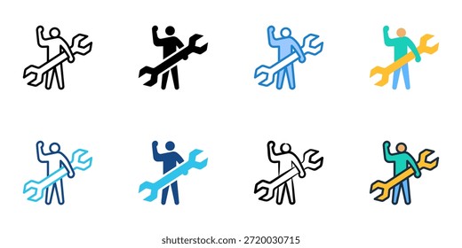 Maintenance icons set multiple style collection. Editable stroke 
