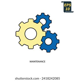 maintenance icons  symbol vector elements for infographic web