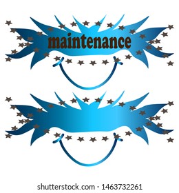 Maintenance label. maintenance of a blue banner template, vector illustration with a white background