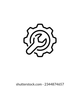Icono de línea de mantenimiento aislado en fondo blanco