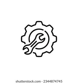 Icono de línea de mantenimiento aislado en fondo blanco