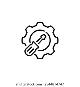 Instandhaltungsliniensymbol einzeln auf weißem Hintergrund
