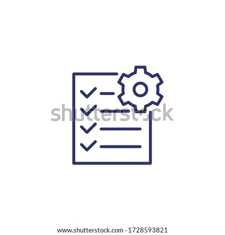 maintenance list, checkup line icon