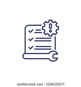 maintenance list line icon, vector
