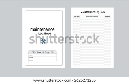 maintenance log Book design template