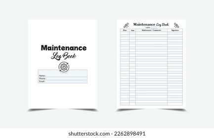 Maintenance Log Book kdp interior