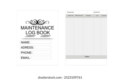 Maintenance Log Book kdp Interior