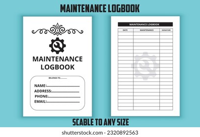 Maintenance logbook. Low content kdp interior design template