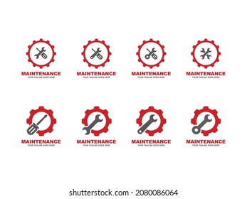 Maintenance logo set vector illustration