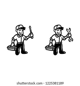 Maintenance Man Logo Mascot Character