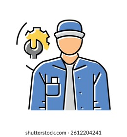 maintenance mechanic repair worker color icon vector. maintenance mechanic repair worker sign. isolated symbol illustration