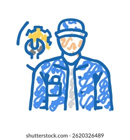 mecânico de manutenção reparação trabalhador ícone doodle esboço vetor. mecânico de manutenção reparação sinal trabalhador. ilustração símbolo isolado