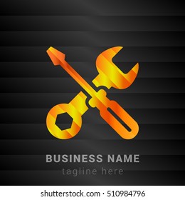 Maintenance Orange, Yellow and Black silk fashion premium icon / Logo