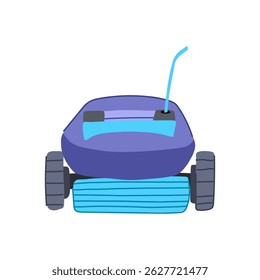 maintenance pool cleaning robot cartoon. efficiency convenience, innovation suction, filtration debris maintenance pool cleaning robot sign. isolated symbol vector illustration