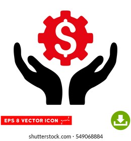 Maintenance Price EPS vector icon. Illustration style is flat iconic bicolor intensive red and black symbol on white background.