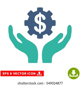 Maintenance Price EPS vector pictogram. Illustration style is flat iconic bicolor cobalt and cyan symbol on white background.