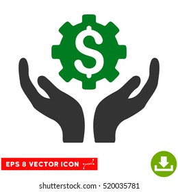 Maintenance Price EPS vector pictograph. Illustration style is flat iconic bicolor green and gray symbol on white background.