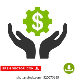 Maintenance Price EPS vector pictograph. Illustration style is flat iconic bicolor eco green and gray symbol on white background.