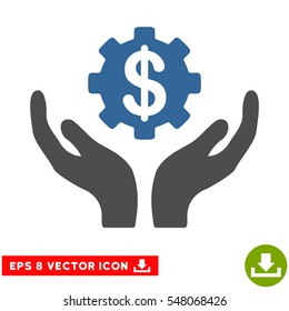 Maintenance Price EPS vector pictograph. Illustration style is flat iconic bicolor cobalt and gray symbol on white background.