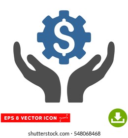 Maintenance Price EPS vector pictograph. Illustration style is flat iconic bicolor cobalt and gray symbol on white background.