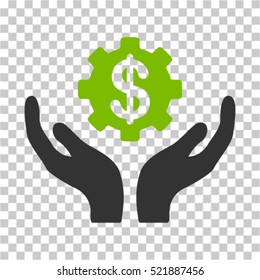 Maintenance Price icon. Vector pictogram style is a flat bicolor symbol, eco green and gray colors, chess transparent background. Designed for software and web interface toolbars and menus.