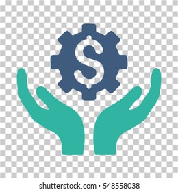 Maintenance Price icon. Vector pictogram style is a flat bicolor symbol, cobalt and cyan colors, chess transparent background. Designed for software and web interface toolbars and menus.