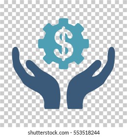 Maintenance Price icon. Vector pictogram style is a flat bicolor symbol, cyan and blue colors, chess transparent background. Designed for software and web interface toolbars and menus.