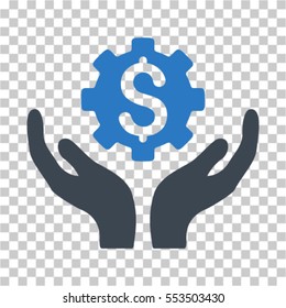 Maintenance Price icon. Vector pictograph style is a flat bicolor symbol, smooth blue colors, chess transparent background. Designed for software and web interface toolbars and menus.