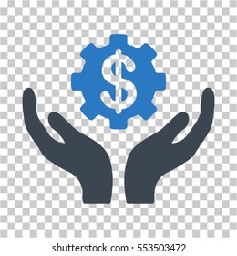 Maintenance Price icon. Vector pictograph style is a flat bicolor symbol, smooth blue colors, chess transparent background. Designed for software and web interface toolbars and menus.