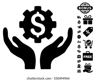 Maintenance Price pictograph with free bonus pictograph collection. Vector illustration style is flat iconic symbols, black color, white background.