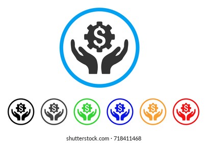 Maintenance Price rounded icon. Style is a flat maintenance price grey symbol inside light blue circle with black, gray, green, blue, red, orange versions.