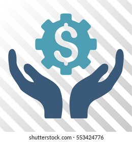 Maintenance Price vector icon. Illustration style is flat iconic bicolor cyan and blue symbol on a hatch transparent background.