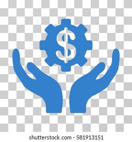 Maintenance Price vector icon. Illustration style is a flat iconic cobalt symbol on a transparent background.