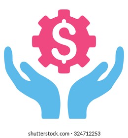 Maintenance Price vector icon. Style is bicolor flat symbol, pink and blue colors, rounded angles, white background.