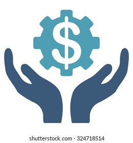 Maintenance Price vector icon. Style is bicolor flat symbol, cyan and blue colors, rounded angles, white background.
