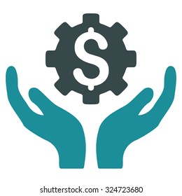 Maintenance Price vector icon. Style is bicolor flat symbol, soft blue colors, rounded angles, white background.