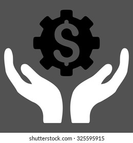 Maintenance Price vector icon. Style is bicolor flat symbol, black and white colors, rounded angles, gray background.