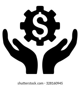 Maintenance Price vector icon. Style is flat symbol, black color, rounded angles, white background.