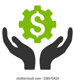 Maintenance Price vector icon. Style is bicolor flat symbol, eco green and gray colors, rounded angles, white background.
