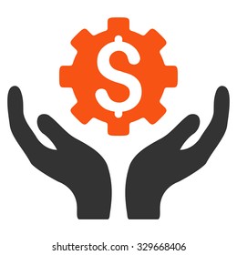 Maintenance Price vector icon. Style is bicolor flat symbol, orange and gray colors, rounded angles, white background.