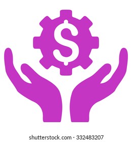 Maintenance Price vector icon. Style is flat symbol, violet color, rounded angles, white background.