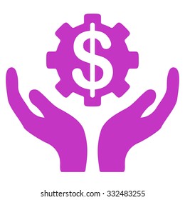 Maintenance Price vector icon. Style is flat symbol, violet color, rounded angles, white background.