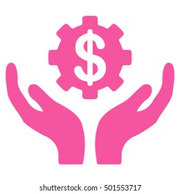 Maintenance Price vector icon. Style is flat graphic symbol, pink color, white background.