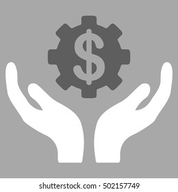 Maintenance Price vector icon. Style is flat graphic bicolor symbol, dark gray and white colors, silver background.