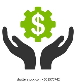 Maintenance Price vector pictogram. Style is flat graphic bicolor symbol, eco green and gray colors, white background.