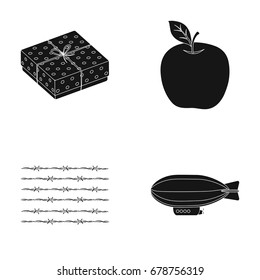 maintenance, prison and other web icon in black style. food, transport icons in set collection.