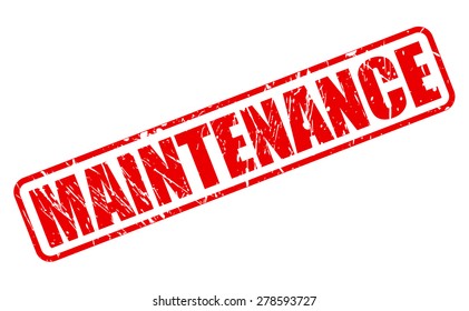 Maintenance red stamp text on white
