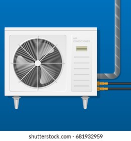 Maintenance Repair Air Conditioner Compressor Unit with Manifold Gauge Cool Fail Instrument Test